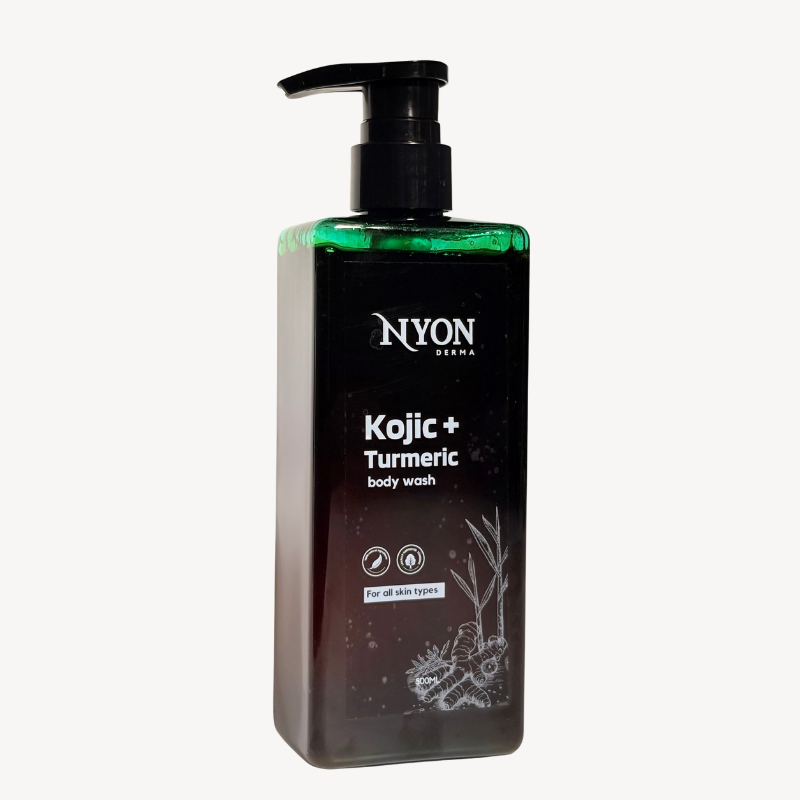 The Nyon Derma Kojic + Tumeric Body wash brightens, polishes and cleanses skin for a refreshingly glowing skin.